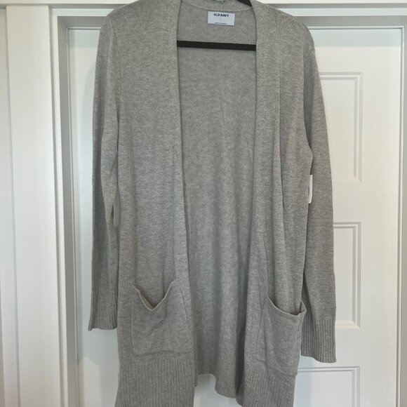 NWT Old Navy Women Size Large Heather Gray Open Front Long Line Cardigan Sweater - Picture 2 of 7